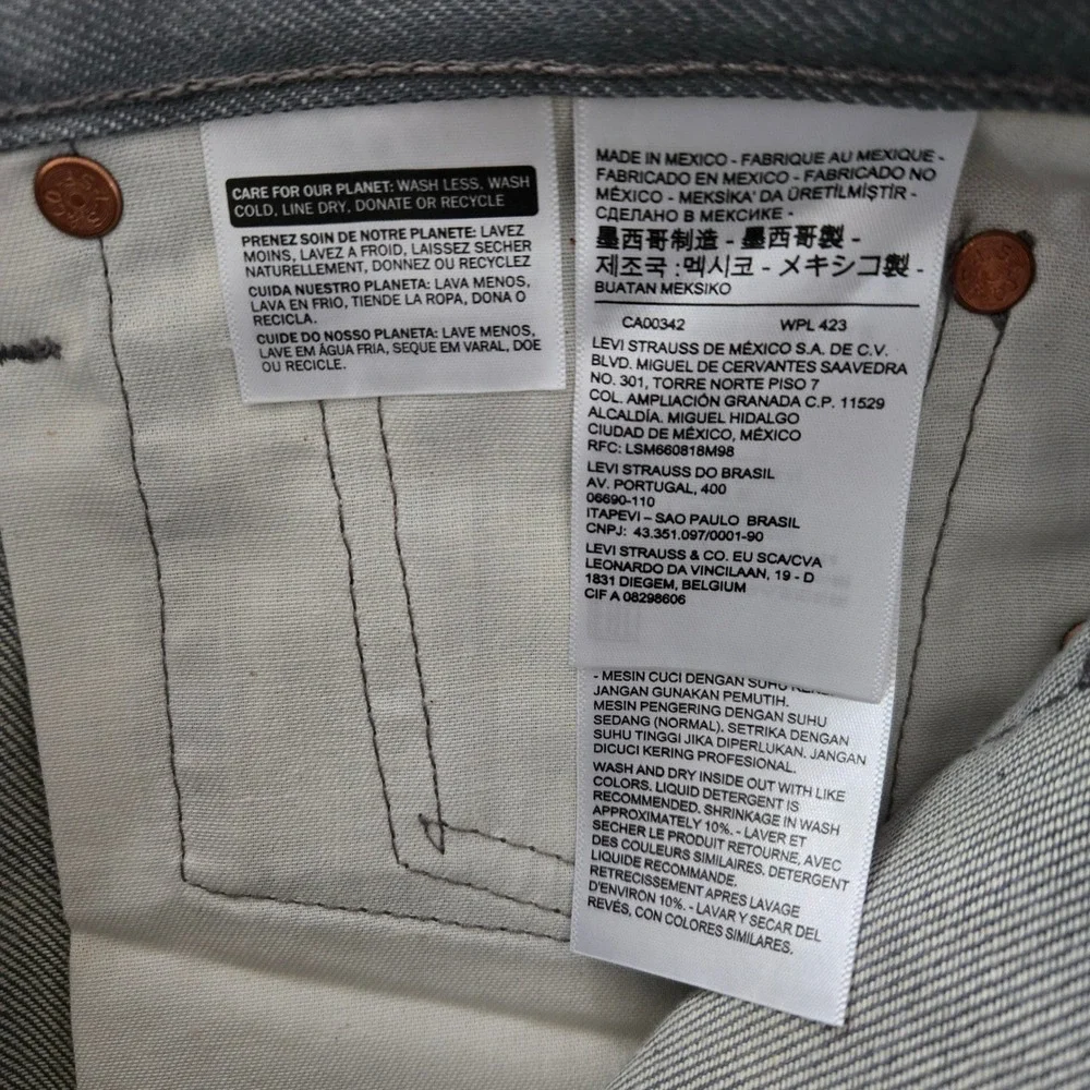 NWT Levi's 501 Original Gray Mens 31x30 Button Fly Denim Jeans Blank Red Tab